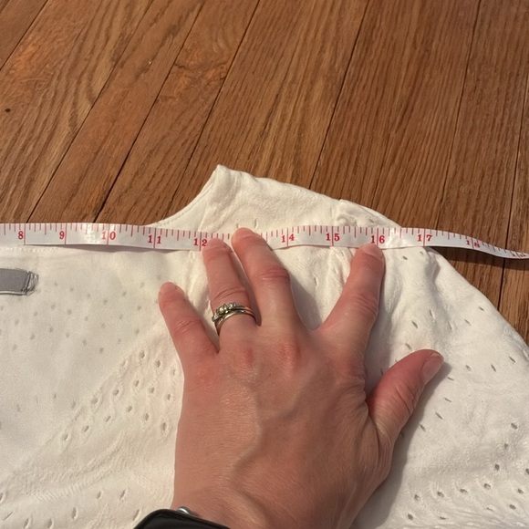 Fransa Elegant White Midi Dress with eyelet design - Picture 9 of 11